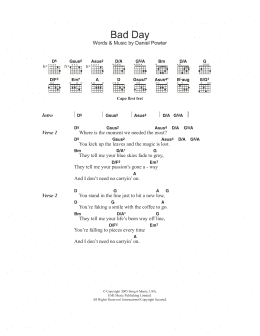 page one of Bad Day (Guitar Chords/Lyrics)