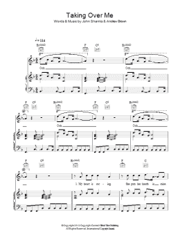 page one of Taking Over Me (Piano, Vocal & Guitar Chords)