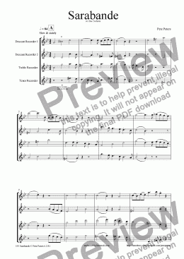 page one of Saraband [4tet rec flute]