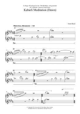 page one of Kabarli Meditation (Dawn) (Piano Solo)