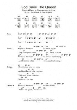 page one of God Save The Queen (Guitar Chords/Lyrics)