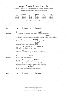 page one of Every Rose Has Its Thorn (Guitar Chords/Lyrics)