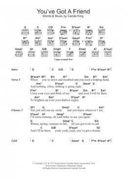 page one of You've Got A Friend (Guitar Chords/Lyrics)