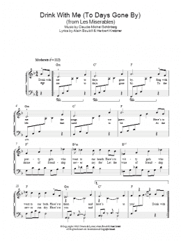 page one of Drink With Me (To Days Gone By) (from Les Miserables) (Easy Piano)