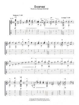page one of Swanee (Easy Guitar)