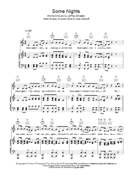 page one of Some Nights (Piano, Vocal & Guitar Chords)