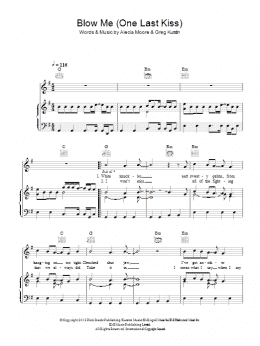 page one of Blow Me (One Last Kiss) (Piano, Vocal & Guitar Chords)