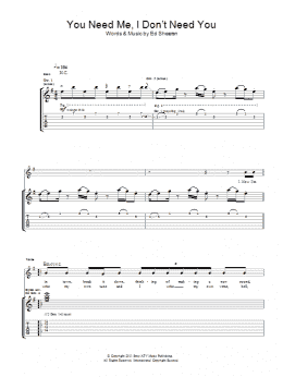 page one of You Need Me I Don't Need You (Guitar Tab)