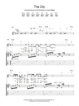 page one of The City (Guitar Tab)