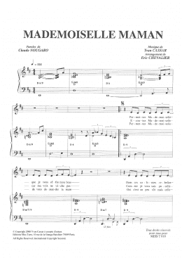 page one of Mademoiselle Maman (Piano & Vocal)