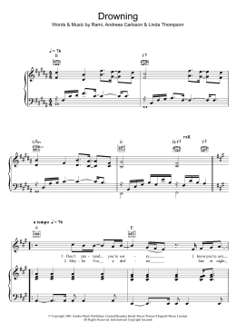 page one of Drowning (Piano, Vocal & Guitar Chords)