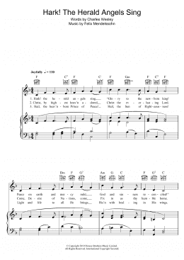 page one of Hark! The Herald Angels Sing (Piano, Vocal & Guitar Chords (Right-Hand Melody))