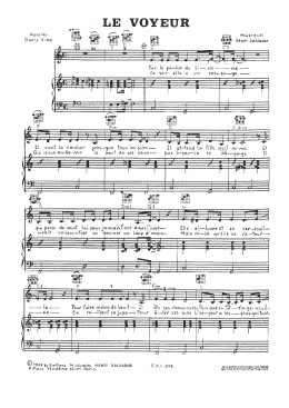 page one of Le Voyeur (Piano, Vocal & Guitar Chords)