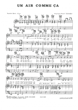 page one of Un Air Comme Ca (Piano, Vocal & Guitar Chords)