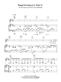 page one of Read All About It, Part III (Piano, Vocal & Guitar Chords)