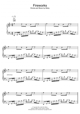 page one of Fireworks (Piano Solo)
