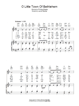 page one of O Little Town Of Bethlehem (Piano, Vocal & Guitar Chords)
