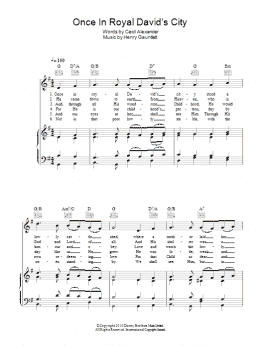 page one of Once In Royal David's City (Piano, Vocal & Guitar Chords)
