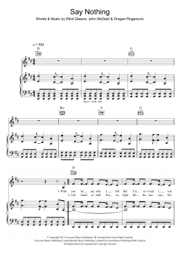 page one of Say Nothing (Piano, Vocal & Guitar Chords)
