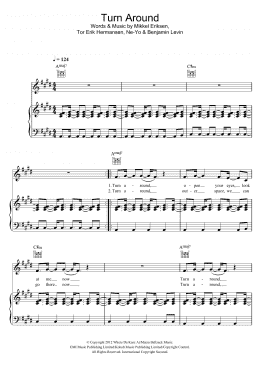 page one of Turn Around (featuring Ne-Yo) (Piano, Vocal & Guitar Chords)