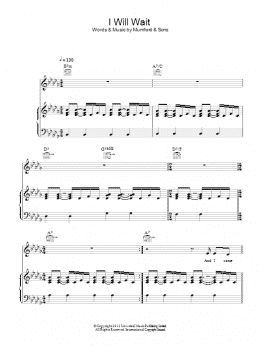 page one of I Will Wait (Piano, Vocal & Guitar Chords)