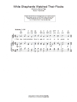 page one of While Shepherds Watched Their Flocks (Piano, Vocal & Guitar Chords)