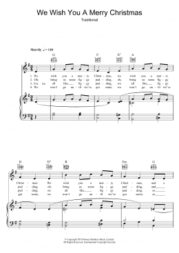 page one of We Wish You A Merry Christmas (Piano, Vocal & Guitar Chords)