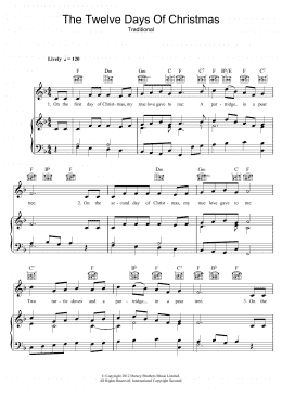 page one of The Twelve Days Of Christmas (Piano, Vocal & Guitar Chords)