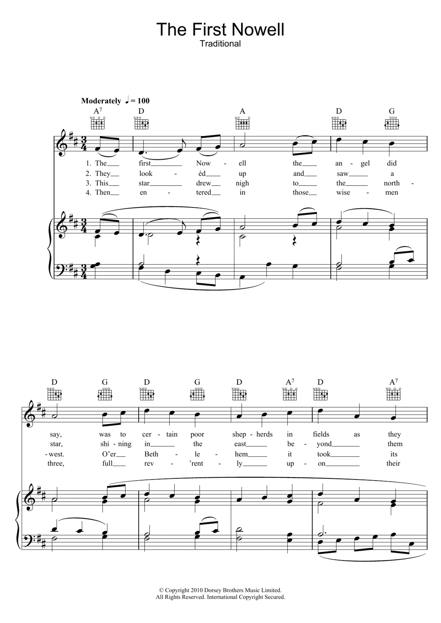 The First Nowell (Piano, Vocal & Guitar Chords)