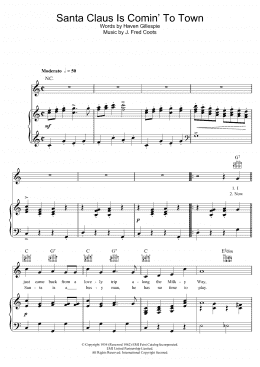 page one of Santa Claus Is Comin' To Town (Piano, Vocal & Guitar Chords)