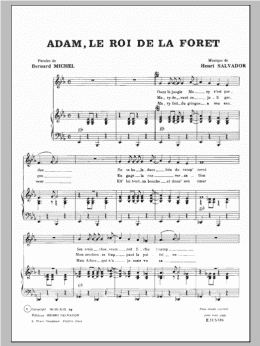 page one of Adam Roi De La Foret (Piano, Vocal & Guitar Chords)