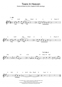 page one of Tears In Heaven (Tenor Sax Solo)