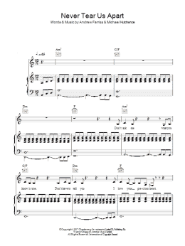 page one of Never Tear Us Apart (Piano, Vocal & Guitar Chords)