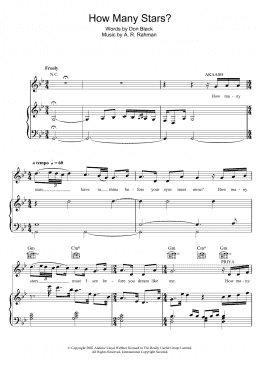 page one of How Many Stars? (Piano, Vocal & Guitar Chords)