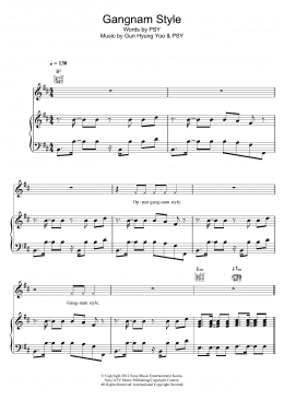 page one of Gangnam Style (Piano, Vocal & Guitar Chords)
