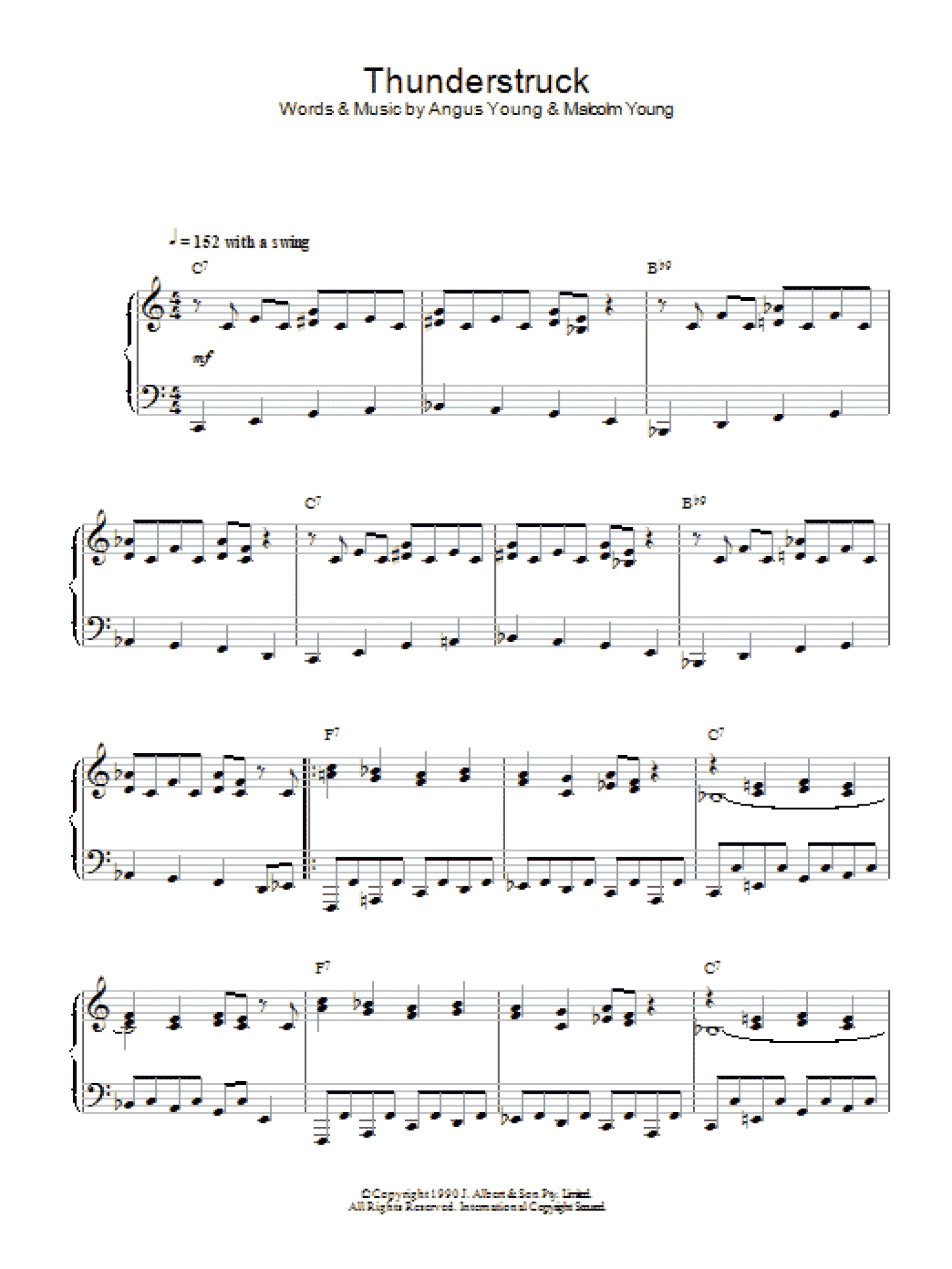 Thunderstruck (Jazz Version) (Piano Solo)