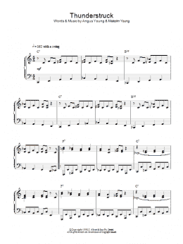 page one of Thunderstruck (Jazz Version) (Piano Solo)