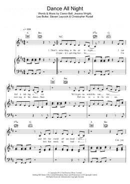 page one of Dance All Night (Piano, Vocal & Guitar Chords)
