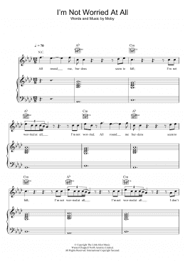 page one of I'm Not Worried At All (Piano, Vocal & Guitar Chords)