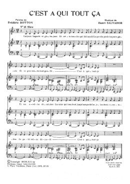 page one of C'est A Qui Tout Ca (Piano & Vocal)