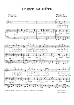 page one of C'est La Fete (Piano & Vocal)