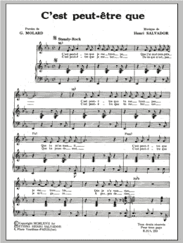 page one of C'est Peut-Etre Que (Piano & Vocal)