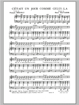 page one of C'etait Un Jour Comme Celui La (Piano & Vocal)