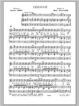 page one of Cezigue (Piano & Vocal)