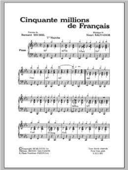 page one of Cinquante Millions De Francais (Piano & Vocal)
