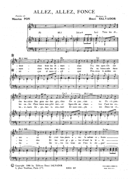 page one of Allez Allez Fonce (Piano & Vocal)