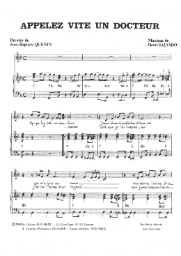 page one of Appelez Vite Un Docteur (Piano & Vocal)