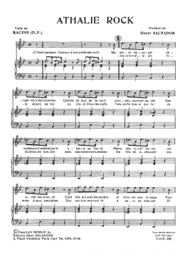 page one of Athalie Rock (Piano & Vocal)
