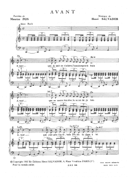 page one of Avant (Piano & Vocal)