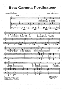 page one of Beta Gamma L'Ordinateur (Piano & Vocal)